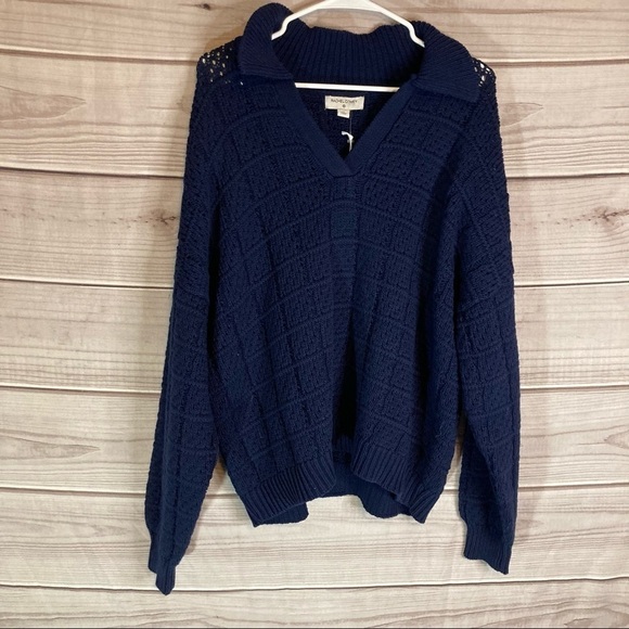 RACHEL Comey x Target Navy Knitted V-Neck Pullover Sweater - Picture 3 of 15